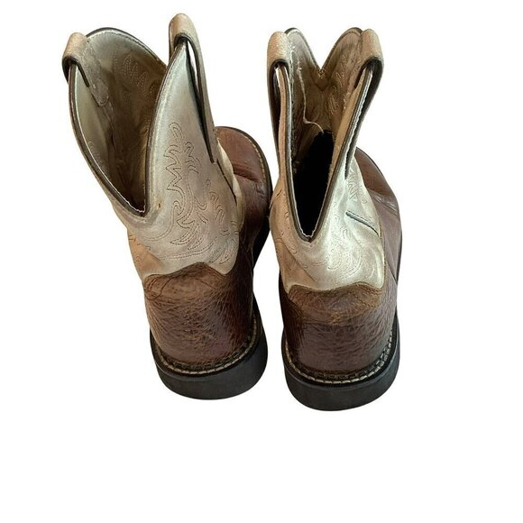 Ariat Fatbaby Western Boots Women's Sz 6B Leather Two-Tone Brown Rodeo Cowgirl - Picture 4 of 11